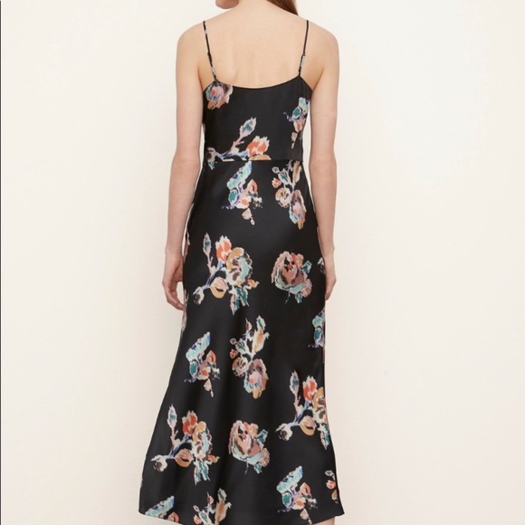 Vince black floral slip dress - Picture 2 of 2